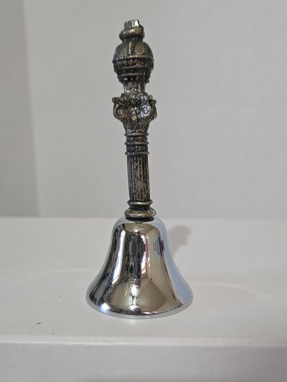 Ornate Silver Tone Hand Bell